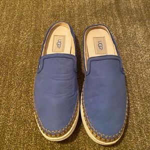 Ugg blue suede espadrille slip on sneaker